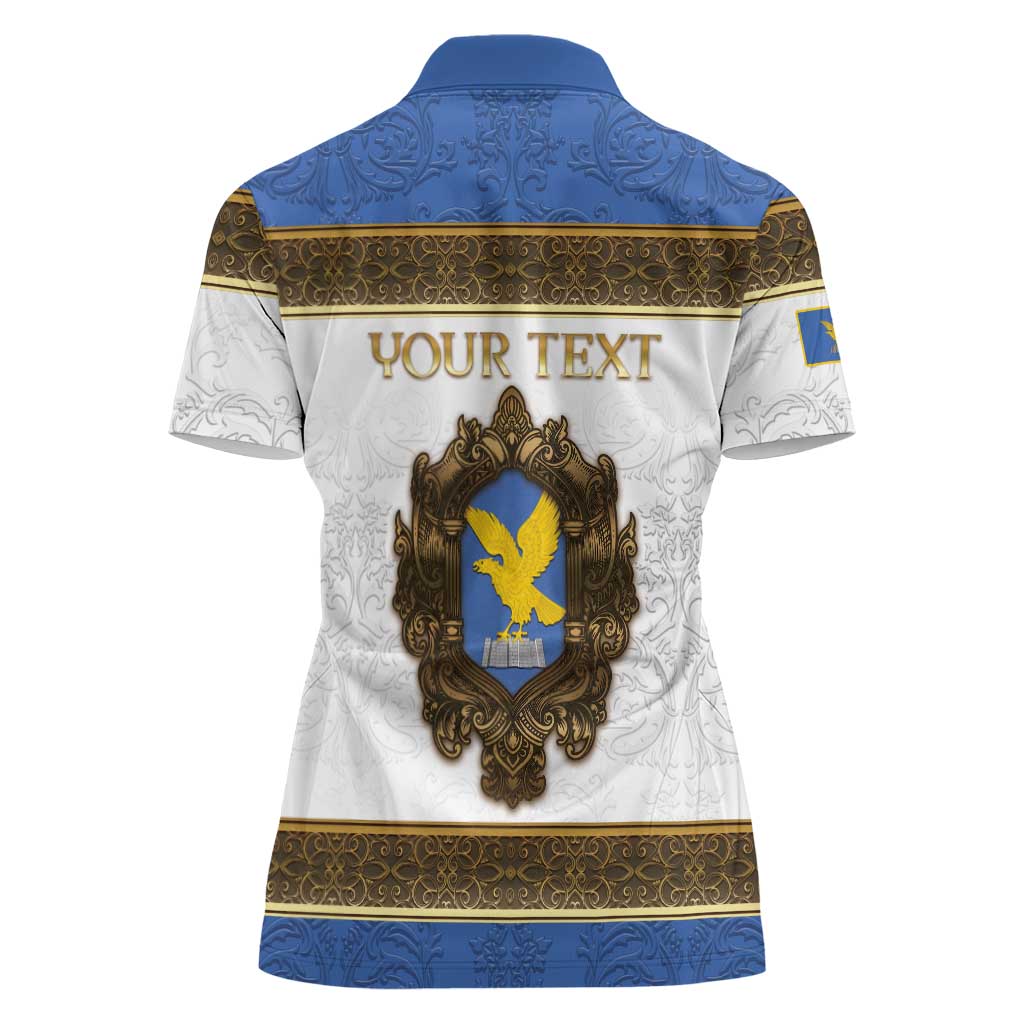 Personalized Italy Friuli-Venezia Giulia Women Polo Shirt Golden Eagle With Baroque Patterns