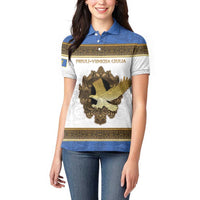 Personalized Italy Friuli-Venezia Giulia Women Polo Shirt Golden Eagle With Baroque Patterns
