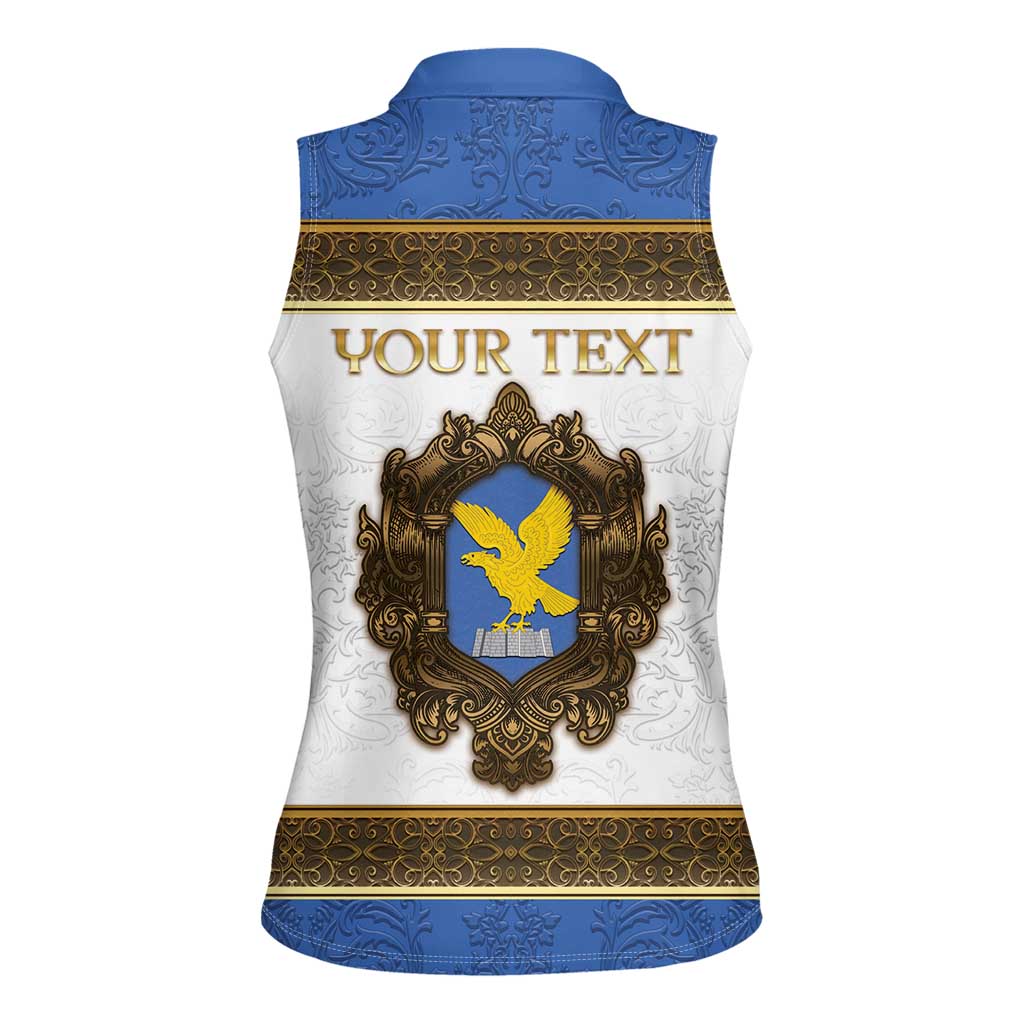 Personalized Italy Friuli-Venezia Giulia Women Sleeveless Polo Shirt Golden Eagle With Baroque Patterns