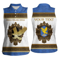 Personalized Italy Friuli-Venezia Giulia Women Sleeveless Polo Shirt Golden Eagle With Baroque Patterns