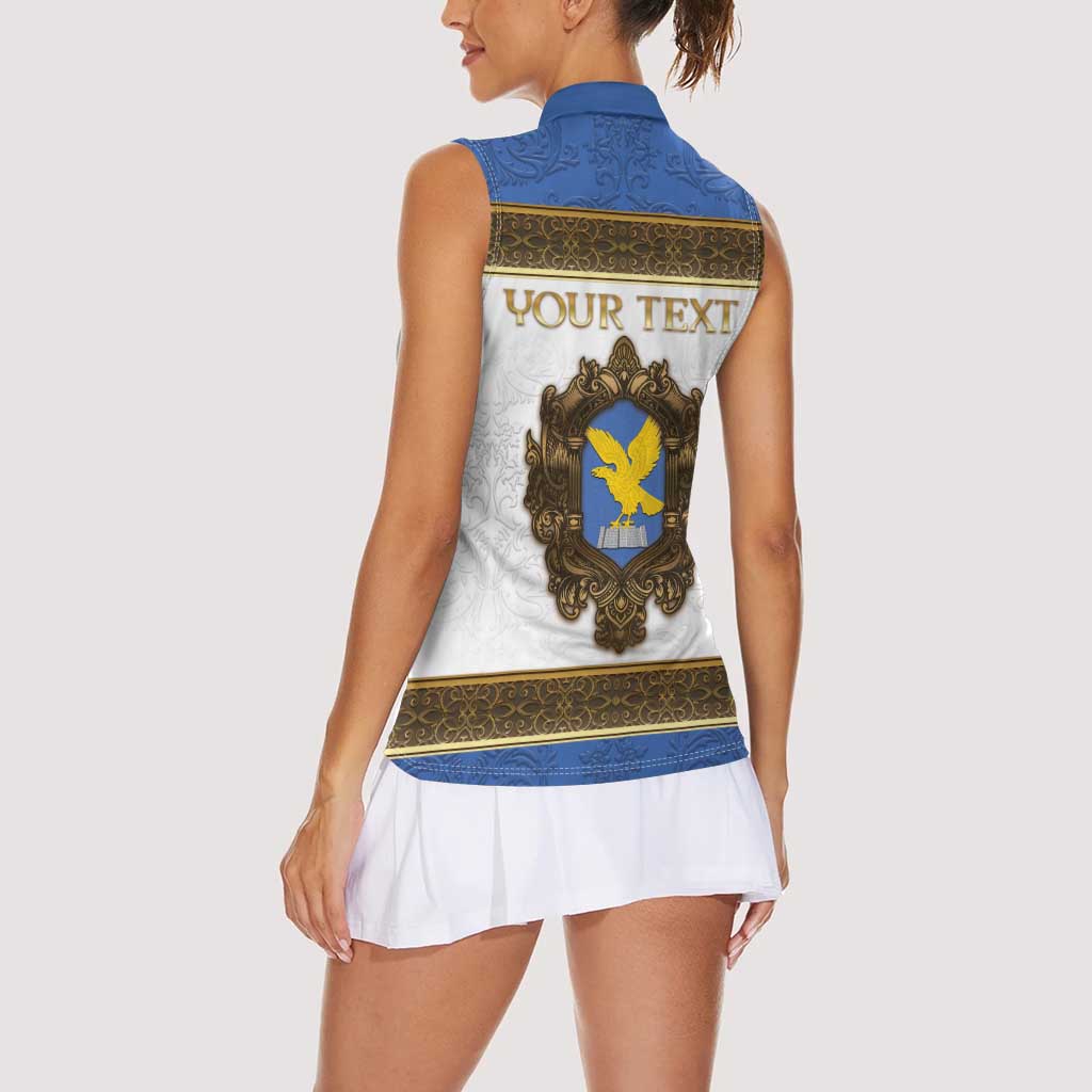 Personalized Italy Friuli-Venezia Giulia Women Sleeveless Polo Shirt Golden Eagle With Baroque Patterns
