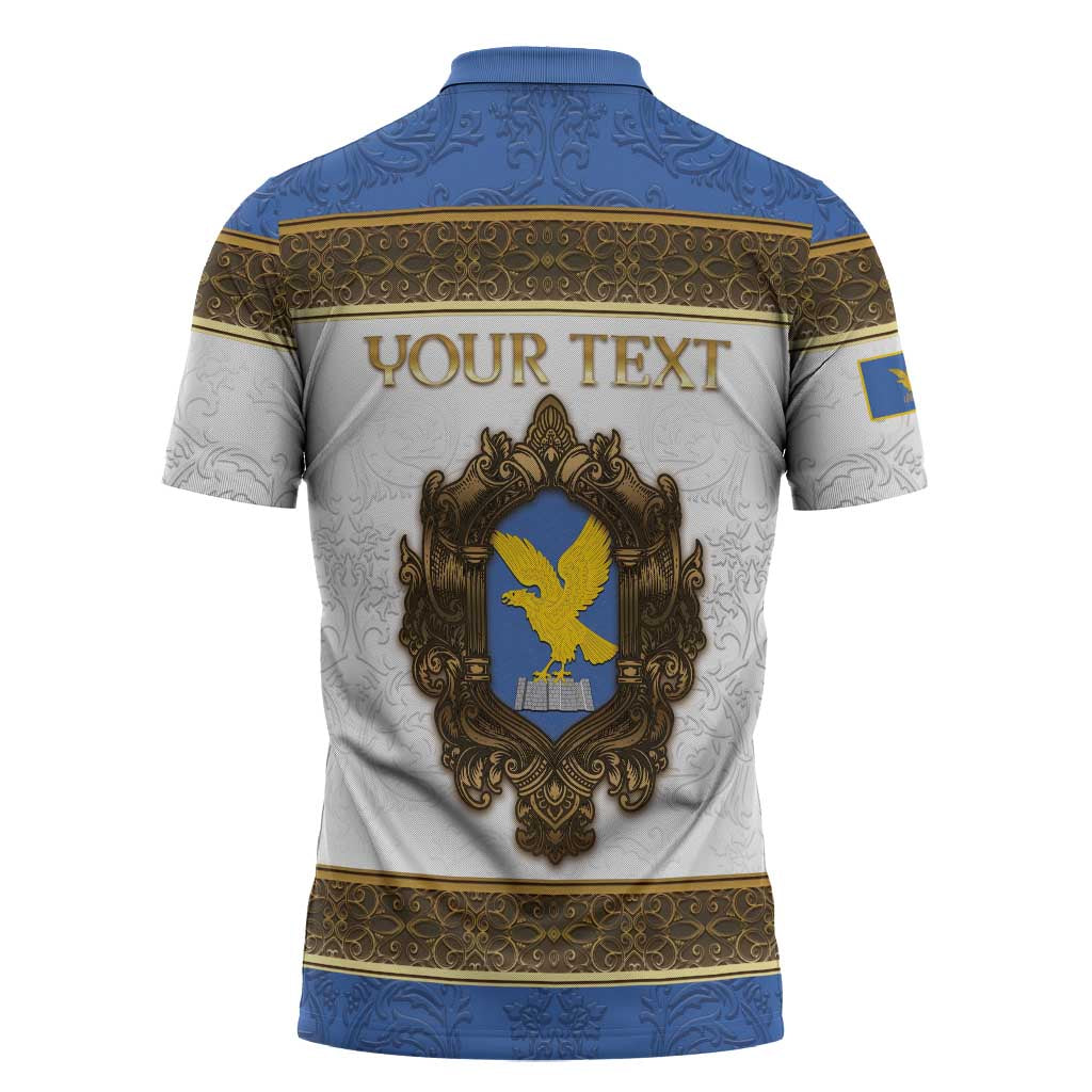 Personalized Italy Friuli-Venezia Giulia Zipper Polo Shirt Golden Eagle With Baroque Patterns