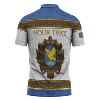 Personalized Italy Friuli-Venezia Giulia Zipper Polo Shirt Golden Eagle With Baroque Patterns