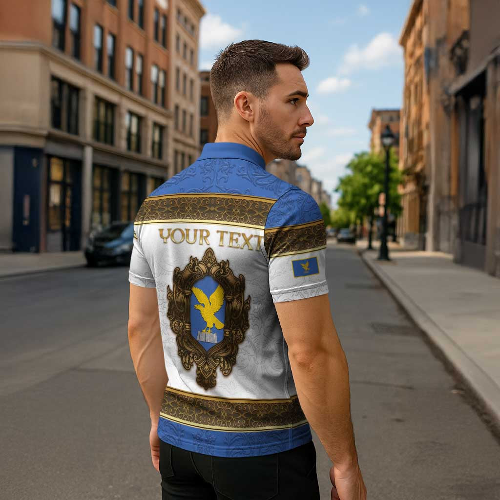 Personalized Italy Friuli-Venezia Giulia Zipper Polo Shirt Golden Eagle With Baroque Patterns