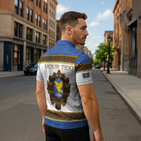 Personalized Italy Friuli-Venezia Giulia Zipper Polo Shirt Golden Eagle With Baroque Patterns