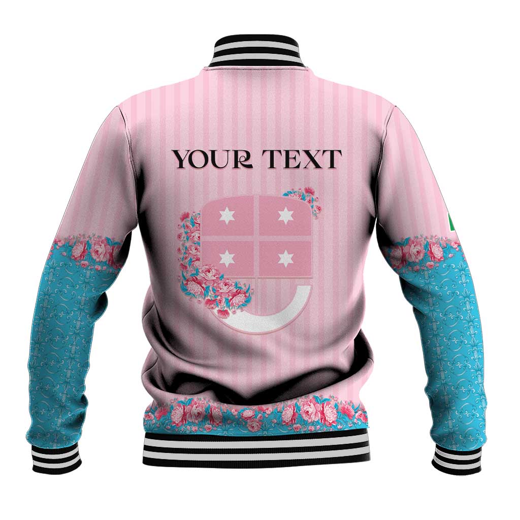 Personalized Italy Liguria Baseball Jacket Carnation Flowers Of The Riviera