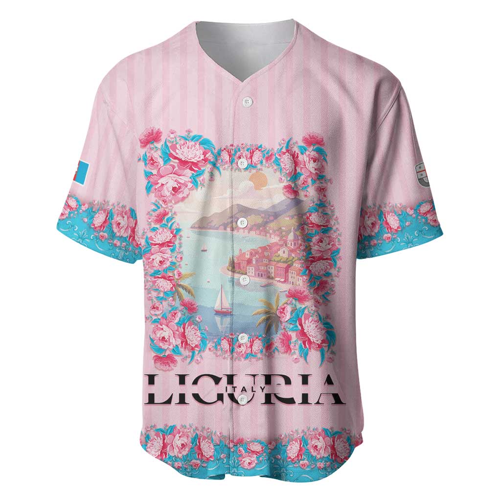 Personalized Italy Liguria Baseball Jersey Carnation Flowers Of The Riviera