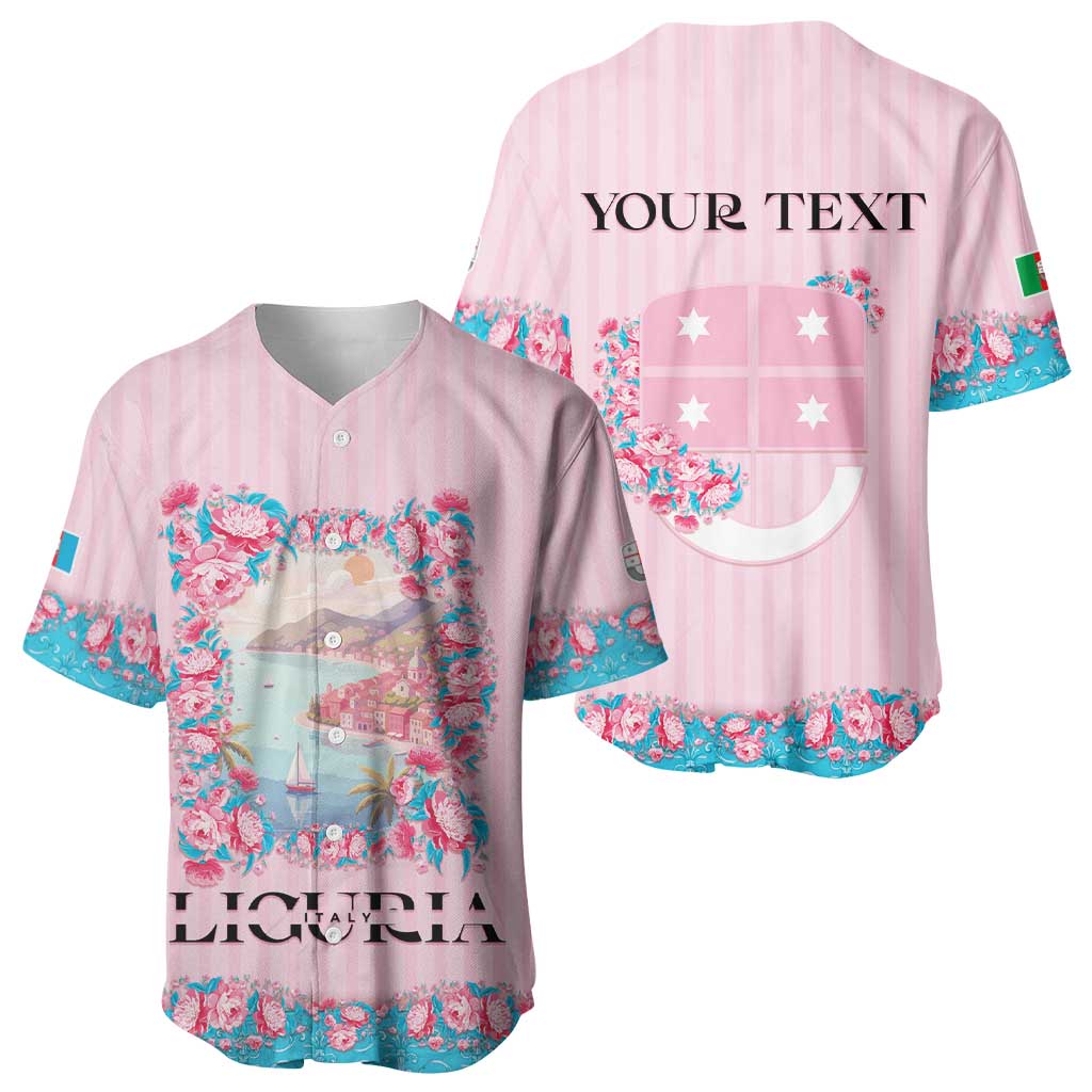Personalized Italy Liguria Baseball Jersey Carnation Flowers Of The Riviera