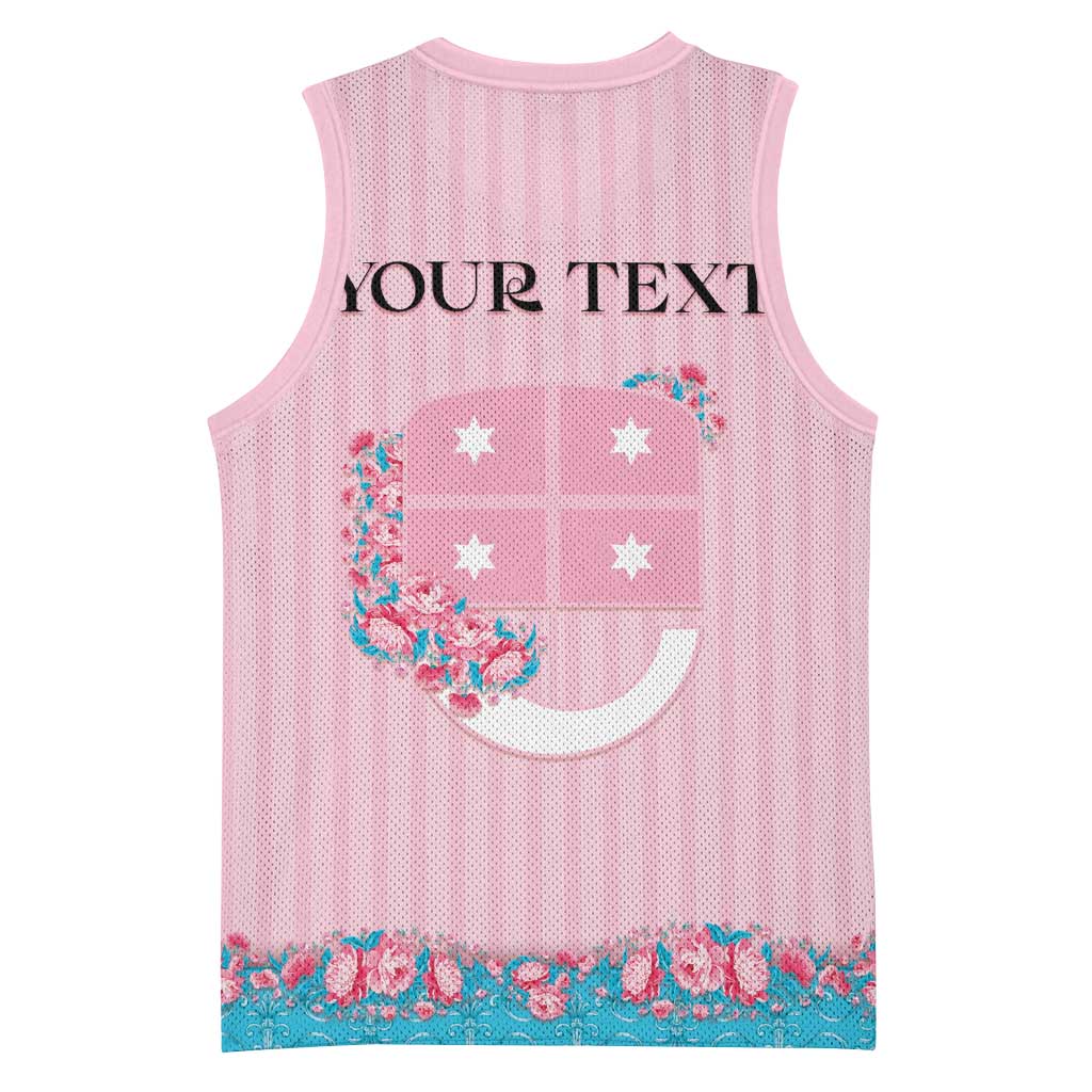 Personalized Italy Liguria Basketball Jersey Carnation Flowers Of The Riviera