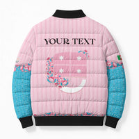Personalized Italy Liguria Bomber Puffer Jacket Carnation Flowers Of The Riviera