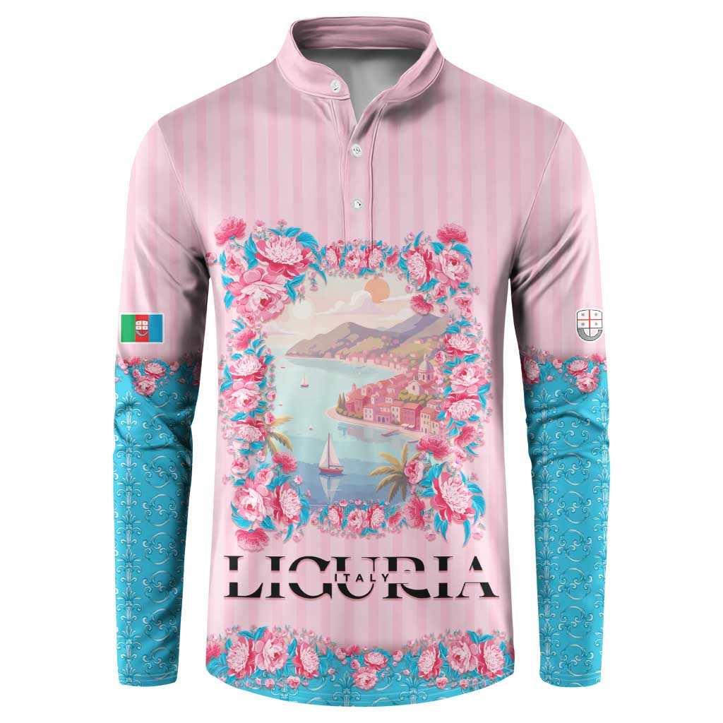 Personalized Italy Liguria Button Sweatshirt Carnation Flowers Of The Riviera