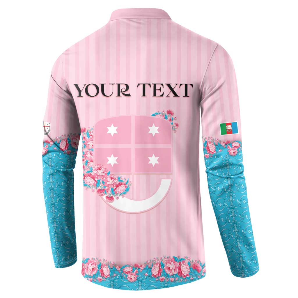 Personalized Italy Liguria Button Sweatshirt Carnation Flowers Of The Riviera