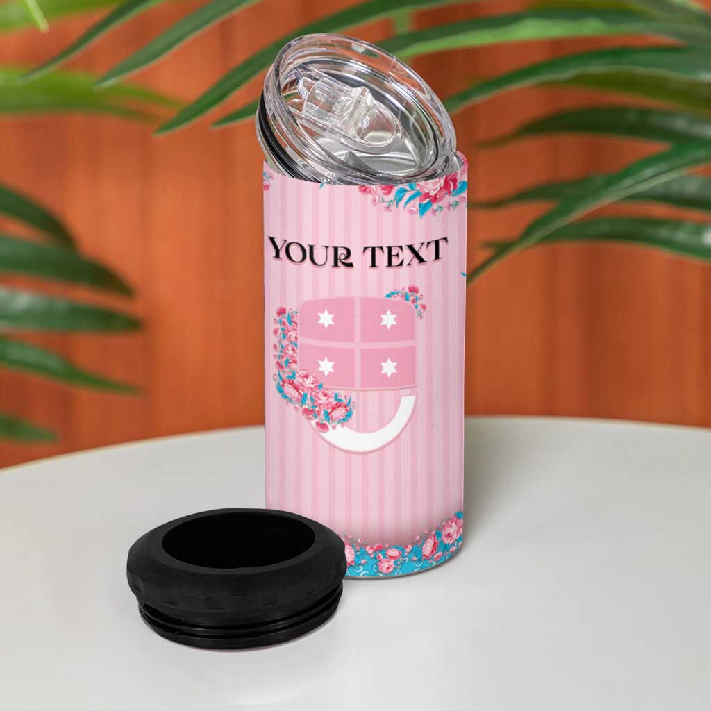 Personalized Italy Liguria 4 in 1 Can Cooler Tumbler Carnation Flowers Of The Riviera