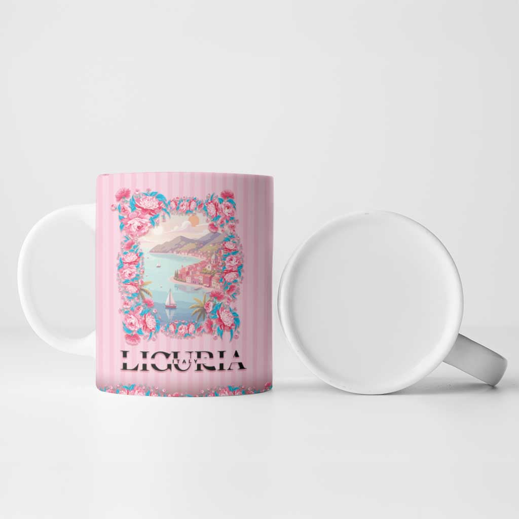 Personalized Italy Liguria Ceramic Mug Carnation Flowers Of The Riviera
