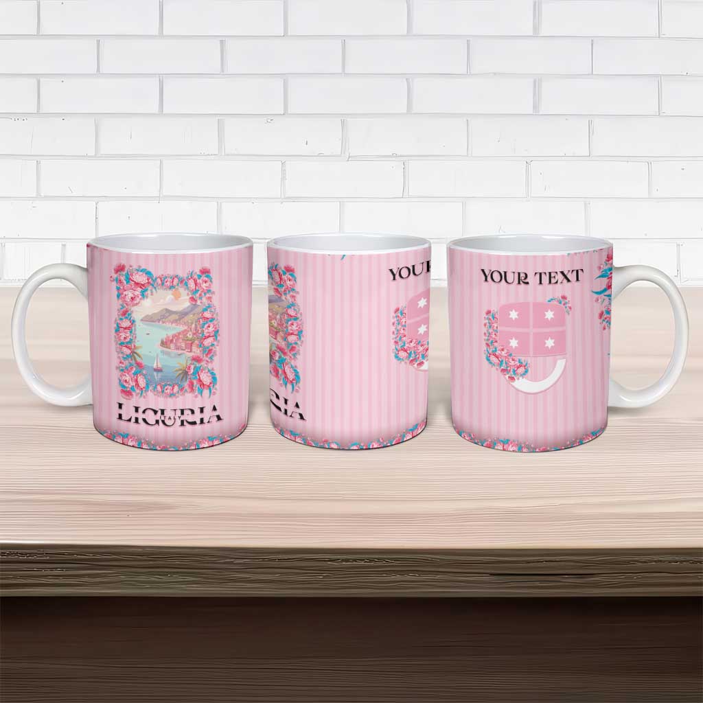 Personalized Italy Liguria Ceramic Mug Carnation Flowers Of The Riviera