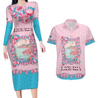 Personalized Italy Liguria Couples Matching Long Sleeve Bodycon Dress and Hawaiian Shirt Carnation Flowers Of The Riviera
