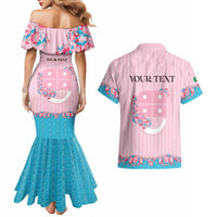 Personalized Italy Liguria Couples Matching Mermaid Dress and Hawaiian Shirt Carnation Flowers Of The Riviera