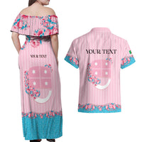 Personalized Italy Liguria Couples Matching Off Shoulder Maxi Dress and Hawaiian Shirt Carnation Flowers Of The Riviera