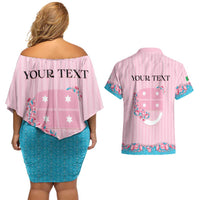Personalized Italy Liguria Couples Matching Off Shoulder Short Dress and Hawaiian Shirt Carnation Flowers Of The Riviera