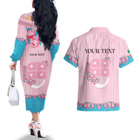 Personalized Italy Liguria Couples Matching Off The Shoulder Long Sleeve Dress and Hawaiian Shirt Carnation Flowers Of The Riviera