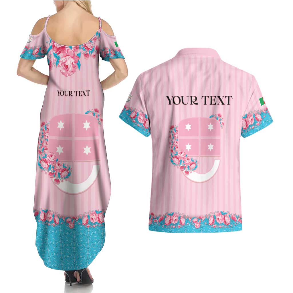 Personalized Italy Liguria Couples Matching Summer Maxi Dress and Hawaiian Shirt Carnation Flowers Of The Riviera