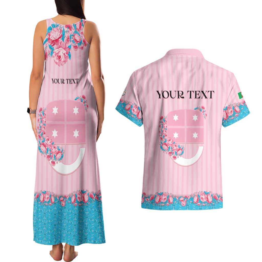 Personalized Italy Liguria Couples Matching Tank Maxi Dress and Hawaiian Shirt Carnation Flowers Of The Riviera