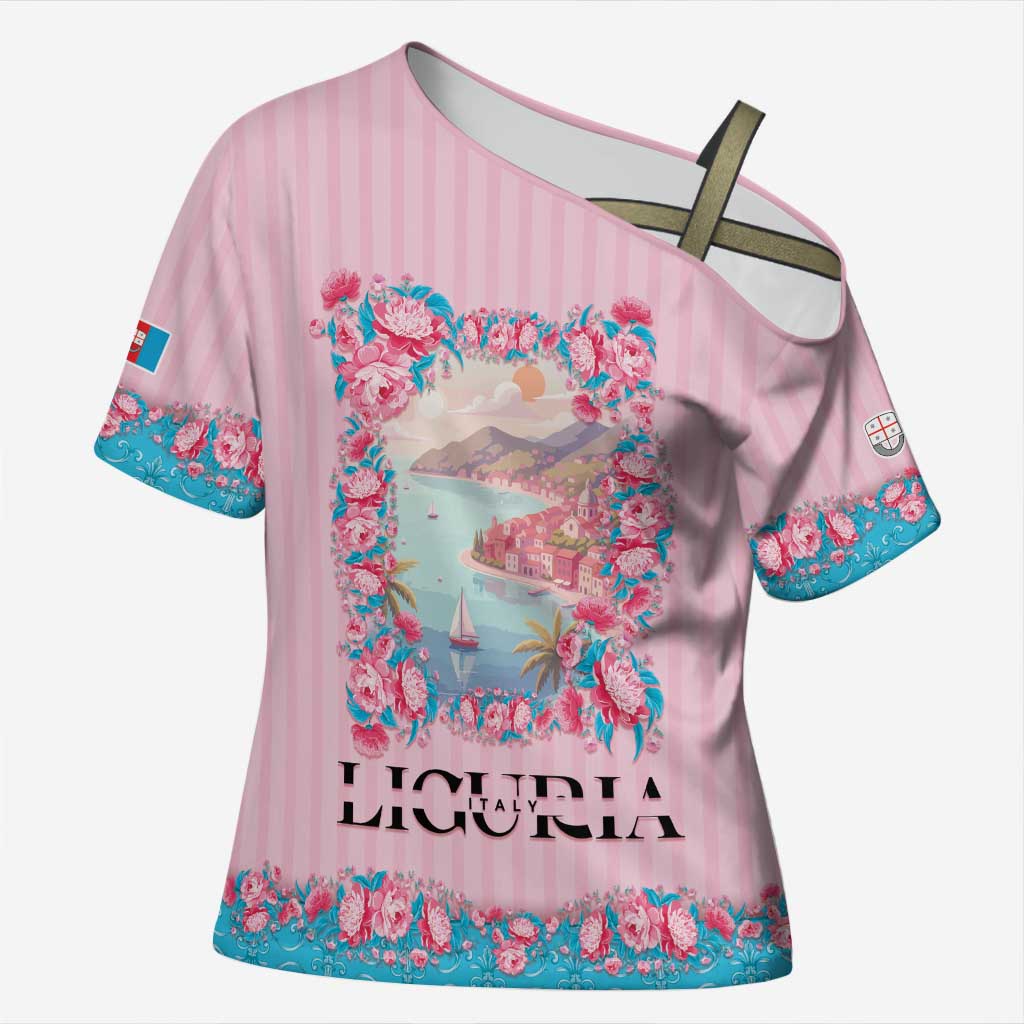 Personalized Italy Liguria Cross Shoulder Shirt Carnation Flowers Of The Riviera
