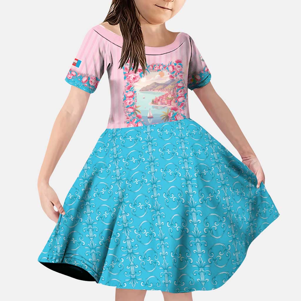 Personalized Italy Liguria Family Matching Off The Shoulder Long Sleeve Dress and Hawaiian Shirt Carnation Flowers Of The Riviera