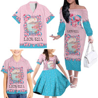 Personalized Italy Liguria Family Matching Off The Shoulder Long Sleeve Dress and Hawaiian Shirt Carnation Flowers Of The Riviera