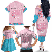 Personalized Italy Liguria Family Matching Off The Shoulder Long Sleeve Dress and Hawaiian Shirt Carnation Flowers Of The Riviera