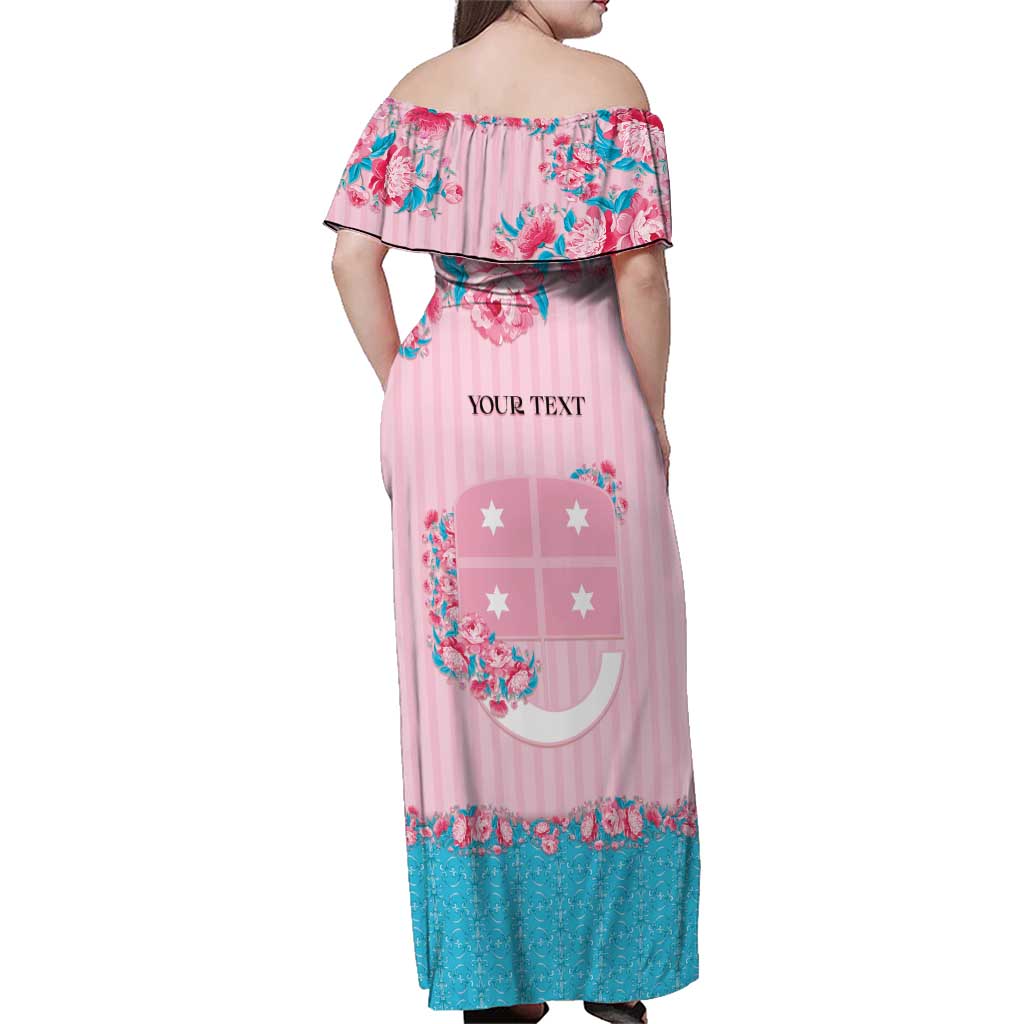 Personalized Italy Liguria Family Matching Off Shoulder Maxi Dress and Hawaiian Shirt Carnation Flowers Of The Riviera