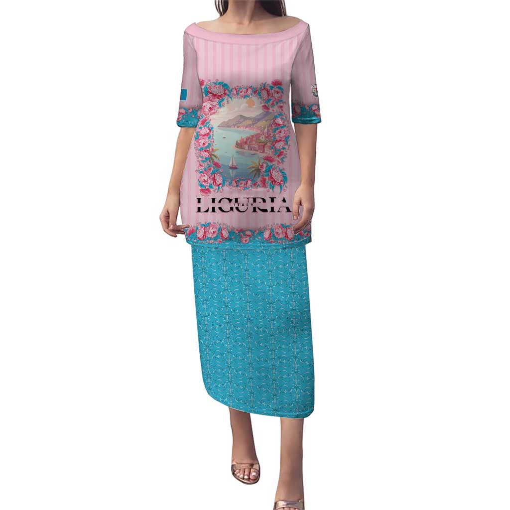 Personalized Italy Liguria Family Matching Puletasi and Hawaiian Shirt Carnation Flowers Of The Riviera