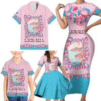 Personalized Italy Liguria Family Matching Short Sleeve Bodycon Dress and Hawaiian Shirt Carnation Flowers Of The Riviera