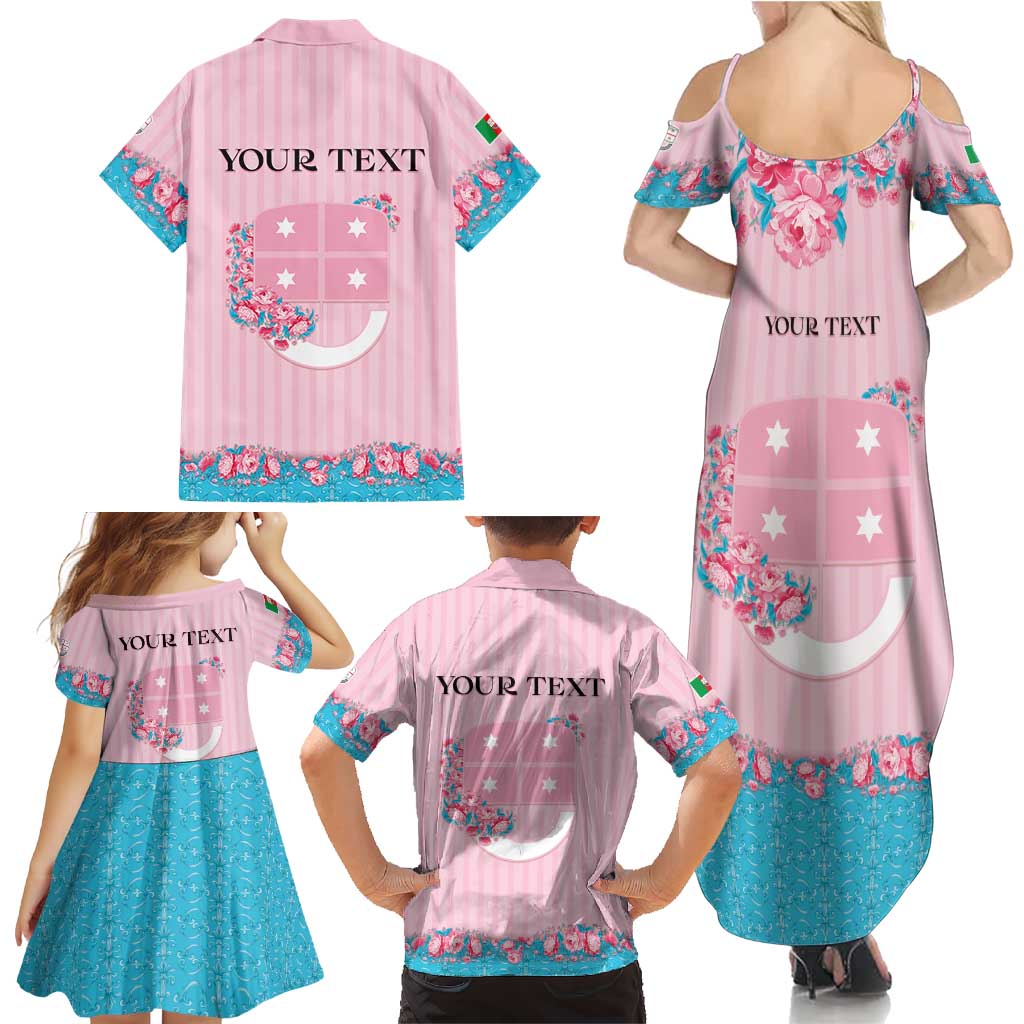 Personalized Italy Liguria Family Matching Summer Maxi Dress and Hawaiian Shirt Carnation Flowers Of The Riviera
