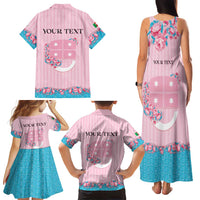 Personalized Italy Liguria Family Matching Tank Maxi Dress and Hawaiian Shirt Carnation Flowers Of The Riviera