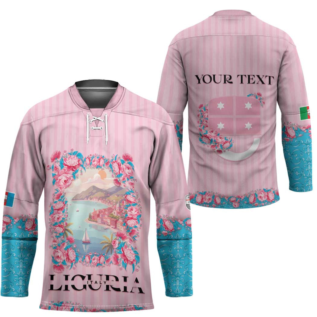 Personalized Italy Liguria Hockey Jersey Carnation Flowers Of The Riviera