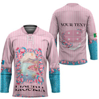 Personalized Italy Liguria Hockey Jersey Carnation Flowers Of The Riviera
