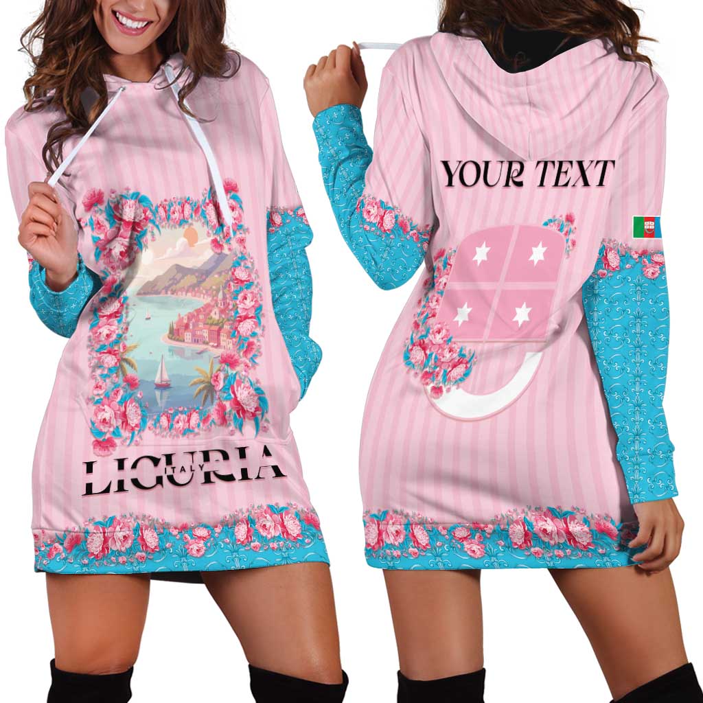 Personalized Italy Liguria Hoodie Dress Carnation Flowers Of The Riviera
