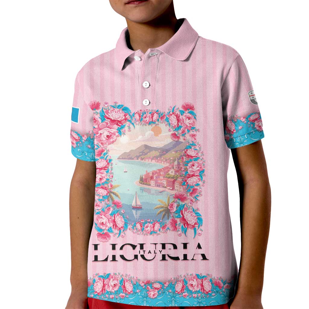Personalized Italy Liguria Kid Polo Shirt Carnation Flowers Of The Riviera