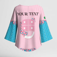 Personalized Italy Liguria Kimono Sleeve Blouse Carnation Flowers Of The Riviera