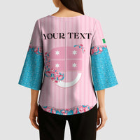 Personalized Italy Liguria Kimono Sleeve Blouse Carnation Flowers Of The Riviera