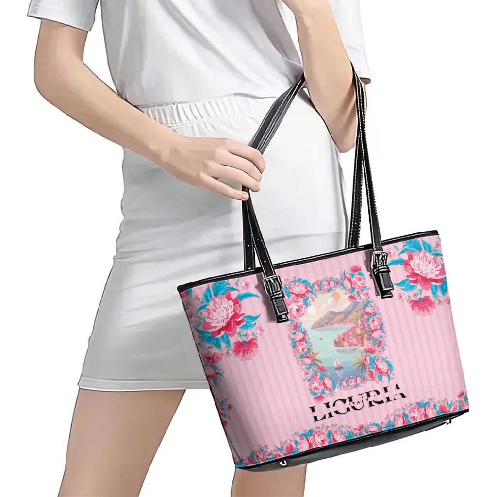Italy Liguria Leather Tote Bag Carnation Flowers Of The Riviera