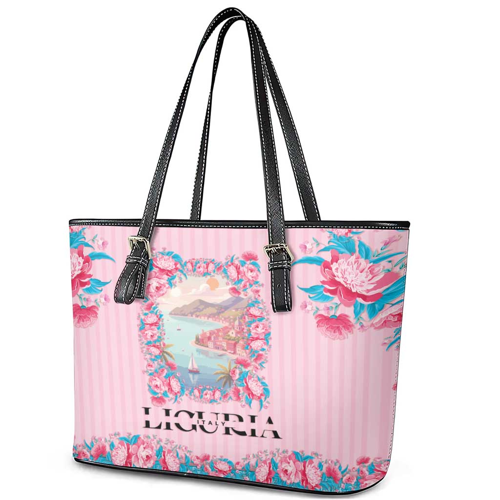 Italy Liguria Leather Tote Bag Carnation Flowers Of The Riviera