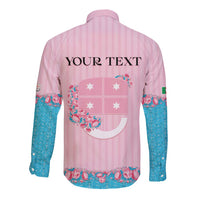 Personalized Italy Liguria Long Sleeve Button Shirt Carnation Flowers Of The Riviera