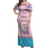 Personalized Italy Liguria Off Shoulder Maxi Dress Carnation Flowers Of The Riviera