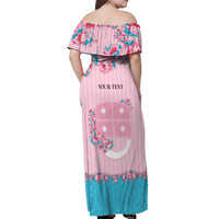 Personalized Italy Liguria Off Shoulder Maxi Dress Carnation Flowers Of The Riviera