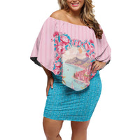Personalized Italy Liguria Off Shoulder Short Dress Carnation Flowers Of The Riviera