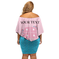 Personalized Italy Liguria Off Shoulder Short Dress Carnation Flowers Of The Riviera
