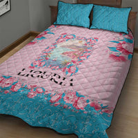 Italy Liguria Quilt Bed Set Carnation Flowers Of The Riviera