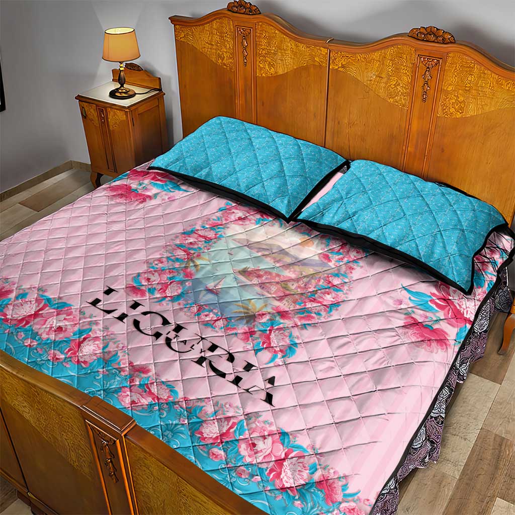 Italy Liguria Quilt Bed Set Carnation Flowers Of The Riviera
